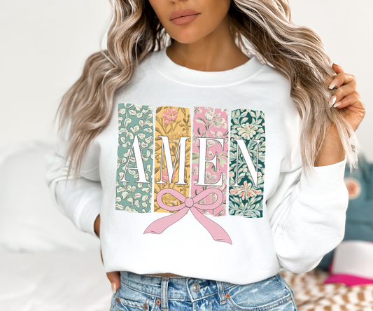 Floral amen sweatshirt 🎀 | 50/50 Cotton Poly | UNISEX | Sweatshirt
