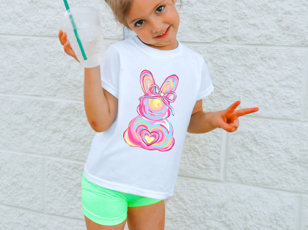 Girls Easter bunny Tshirt | 50/50 Cotton Poly | UNISEX | T-shirt