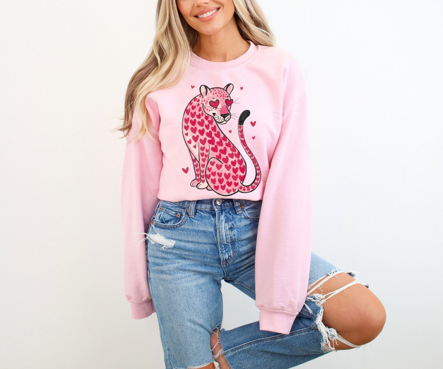 Leopard Valentine | 50/50 Cotton Poly | UNISEX | Sweatshirt