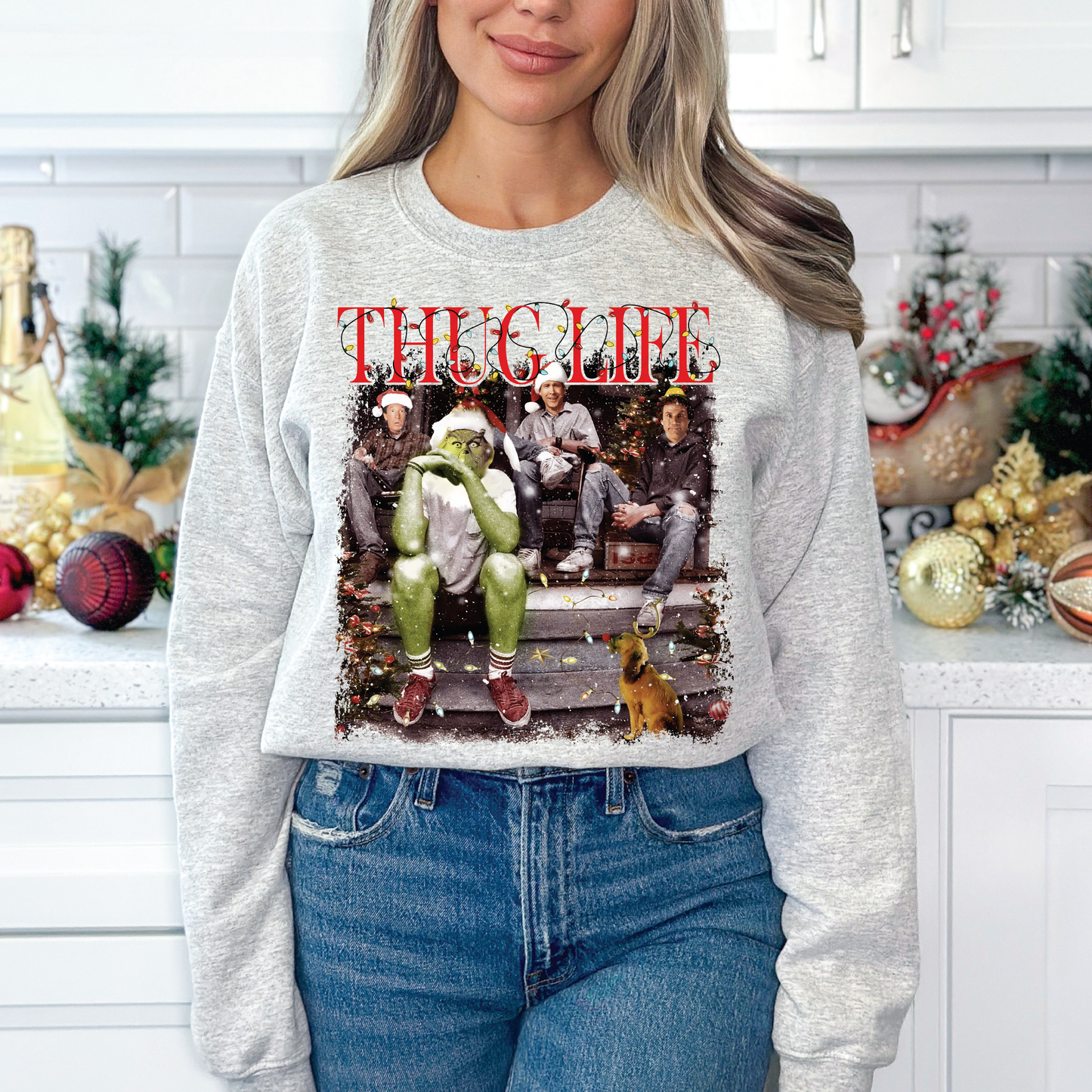 Christmas thug life crew neck | 50/50 Cotton Poly | UNISEX | Sweatshirt