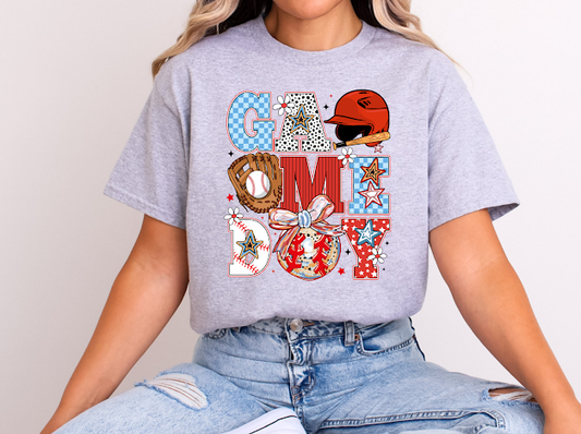 Baseball game day tshirt | 50/50 Cotton Poly | UNISEX | T-shirt