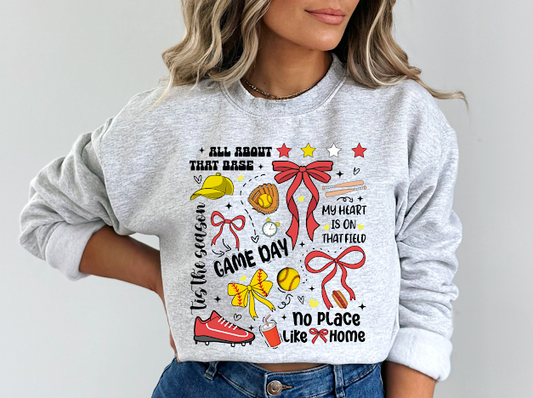 Softball game day sweatshirt | 50/50 Cotton Poly | UNISEX | Sweatshirt