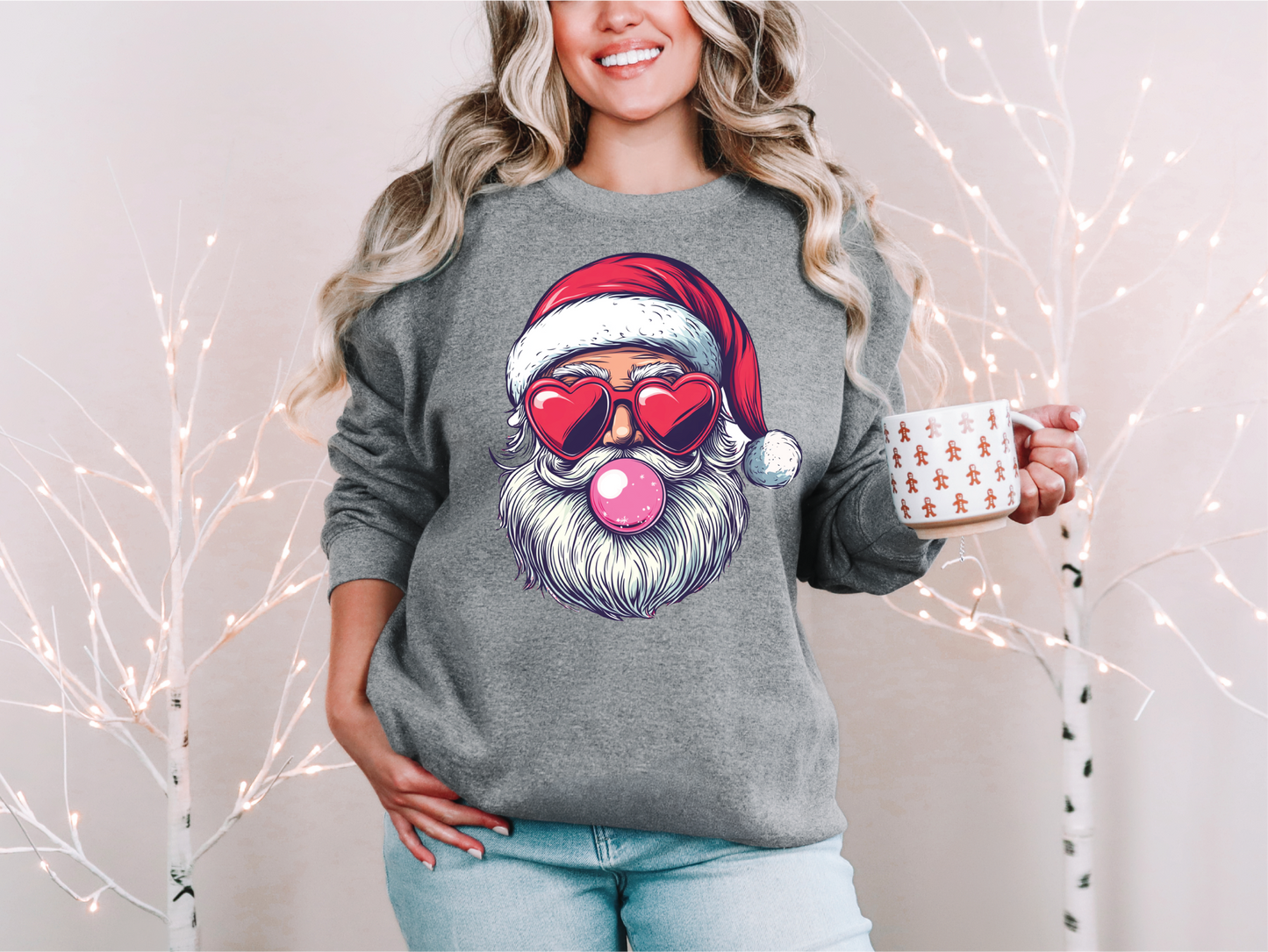Bubble gum Santa | 50/50 Cotton Poly | UNISEX | Sweatshirt