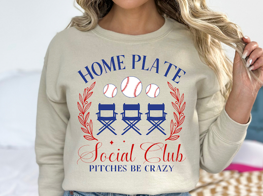 Home plate social club sweatshirt | 50/50 Cotton Poly | UNISEX | T-shirt