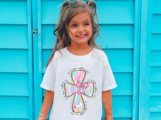 He is risen tie dye cross | 50/50 Cotton Poly | UNISEX | T-shirt