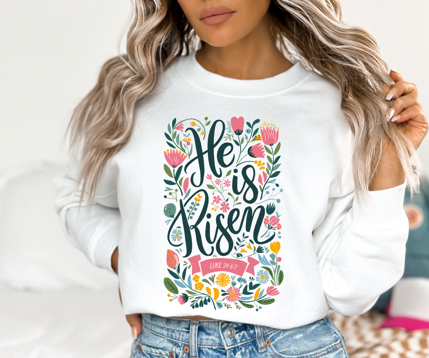 He is risen 🌷 | 50/50 Cotton Poly | UNISEX | Sweatshirt