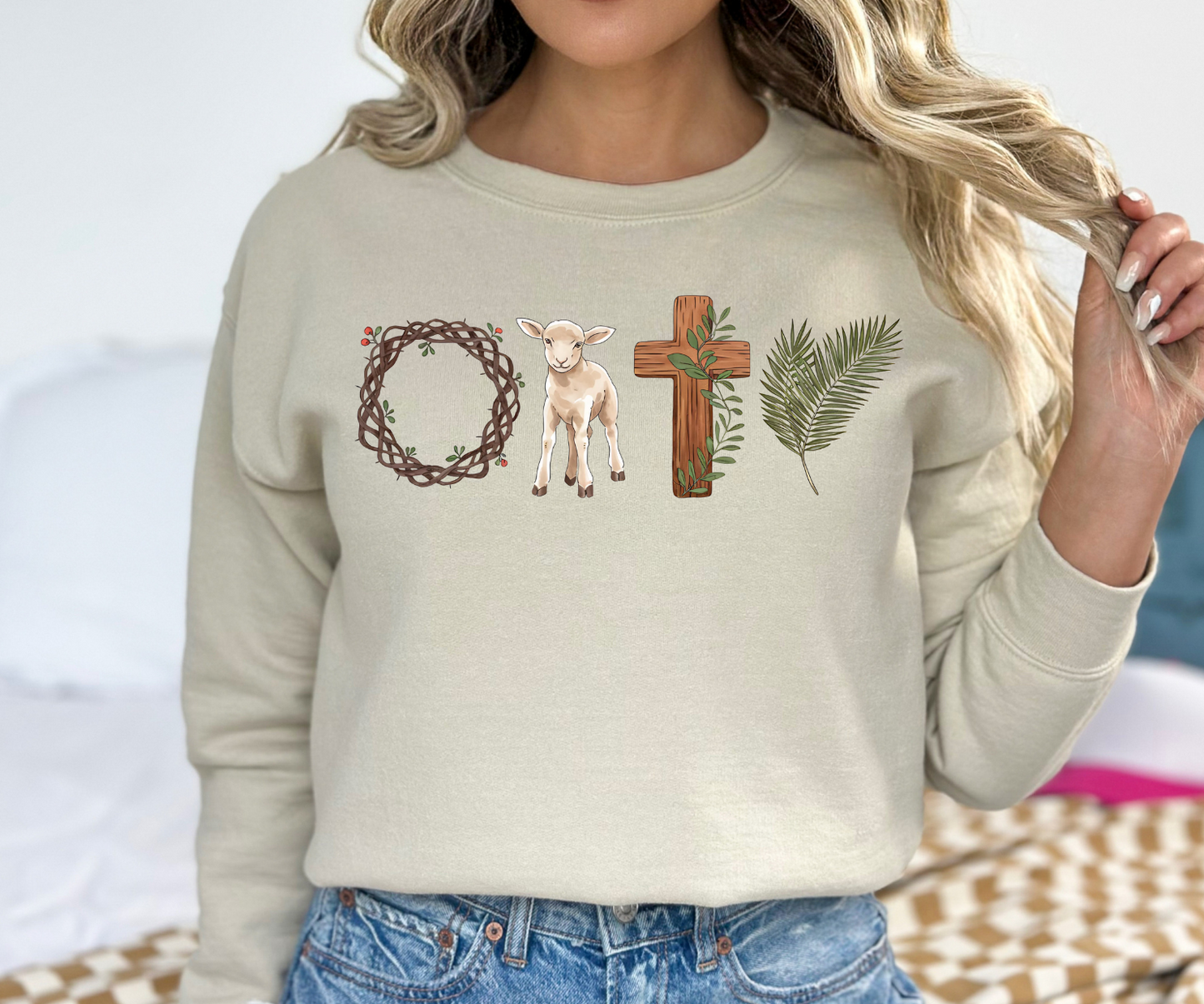 Easter sweat shirt | 50/50 Cotton Poly | UNISEX | Sweatshirt