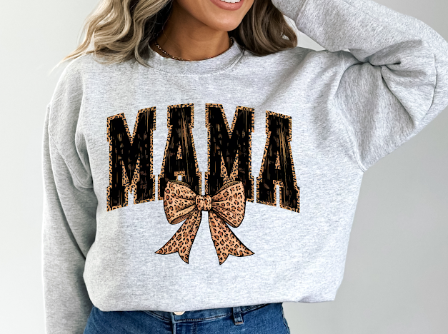 Cheetah print mama crew neck | 50/50 Cotton Poly | UNISEX | Sweatshirt