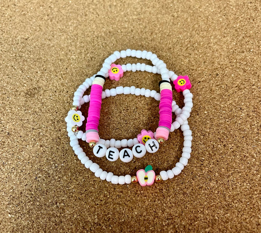 Pink Teacher | Bracelet Stack