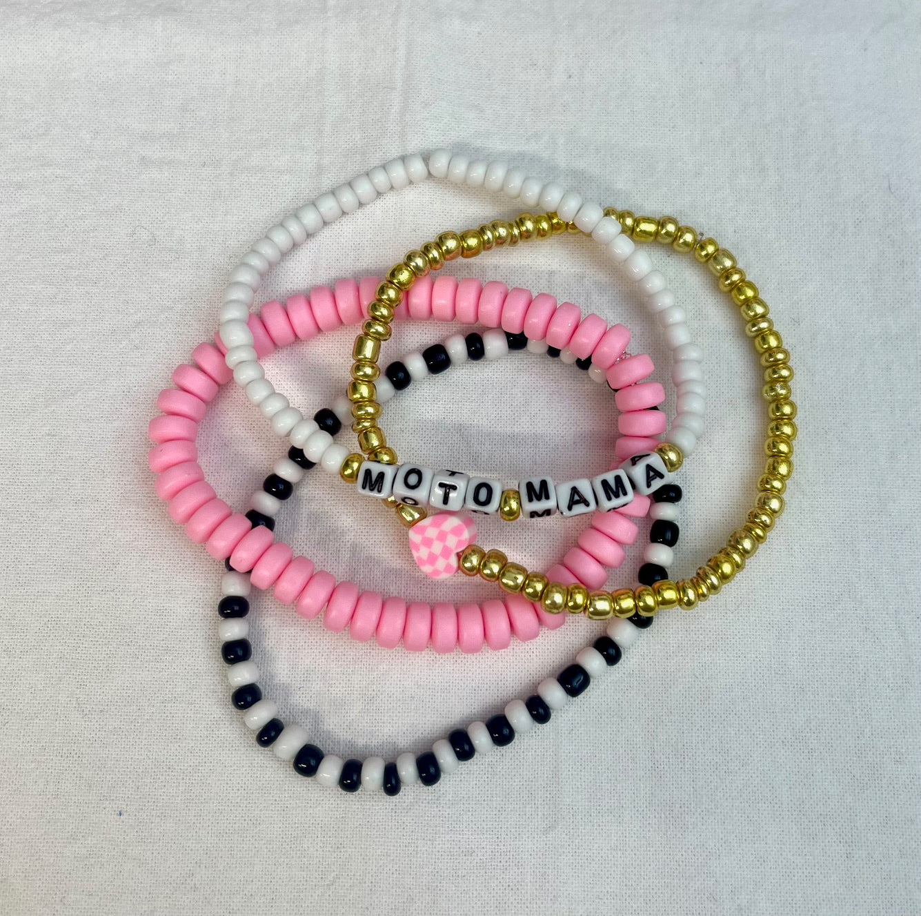 Moto Mom Bracelet Stack | Handmade | Beaded Bracelet