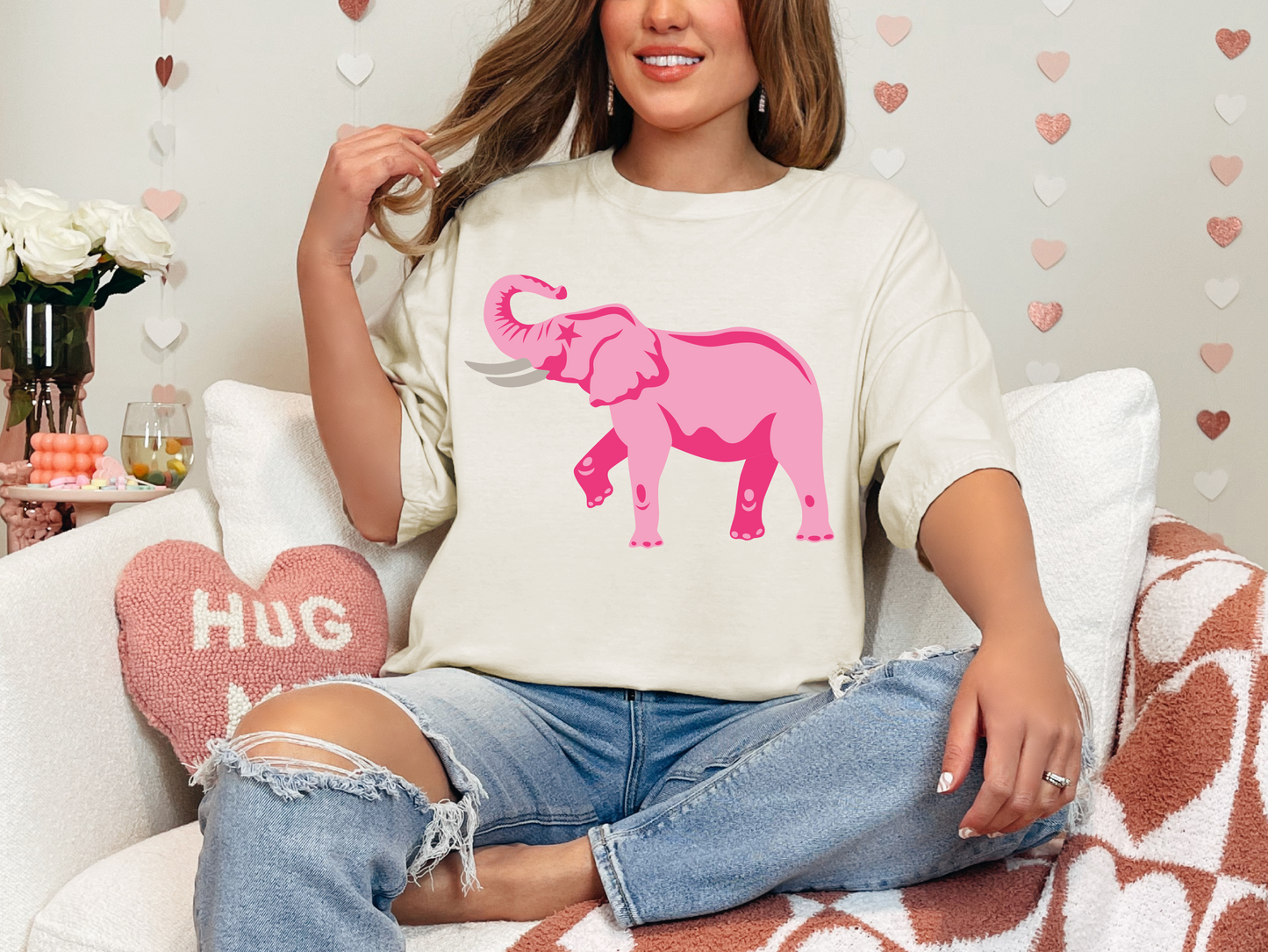 Pink Elephant | 50/50 Cotton Poly | UNISEX | Sweatshirt