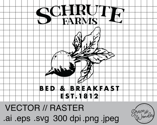 Schrute Farms | Digital Download | .SVG .PNG .EPS | Sublimated & Vinyl Ready