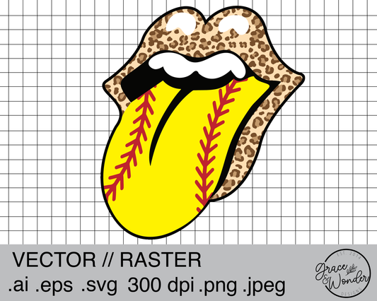 Softball Rolling Stones | Digital Download | .SVG .PNG .EPS | Sublimated & Vinyl Ready