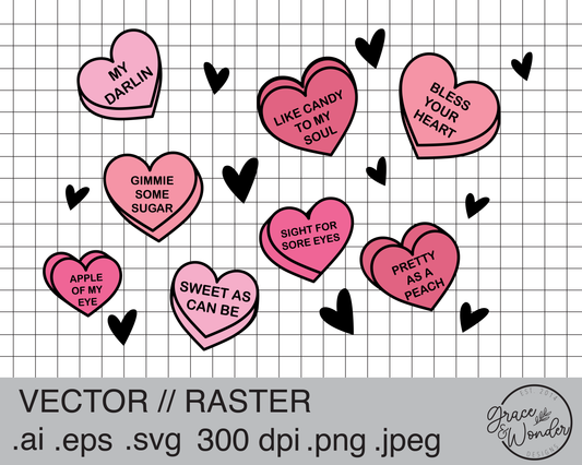 Southern Heart Candy | Digital Download | .SVG .PNG .EPS | Sublimated & Vinyl Ready