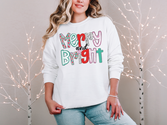 Merry and bright | 50/50 Cotton Poly | UNISEX | Sweatshirt