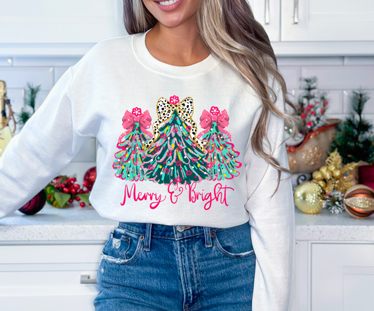 Merry and bright| 50/50 Cotton Poly | UNISEX | Sweatshirt