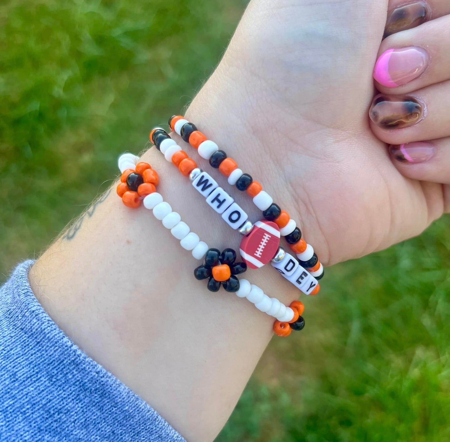 Bengals Beaded Bracelet | Handmade