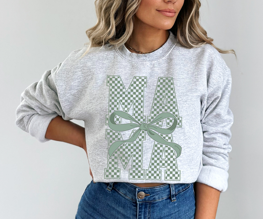 Checkered print mama sweatshirt | 50/50 Cotton Poly | UNISEX | Sweatshirt