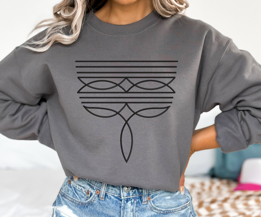 Western pattern crew neck | 50/50 Cotton Poly | UNISEX | Sweatshirt