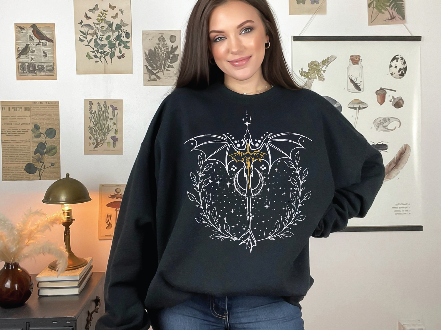 Fourth Wing Line Art | 50/50 Cotton Poly | UNISEX | Sweatshirt