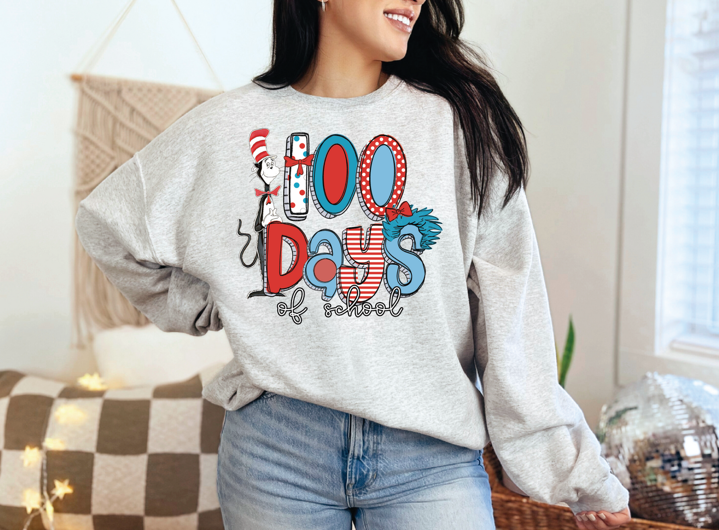 100 Days of School | 50/50 Cotton Poly | UNISEX | Sweatshirt