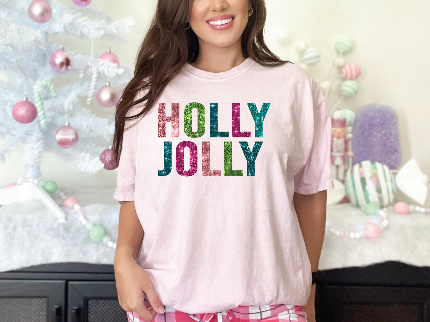 Holly Jolly Sparkle  | Comfort Color T-shirt | 100% Pre Shrunk Cotton | UNISEX