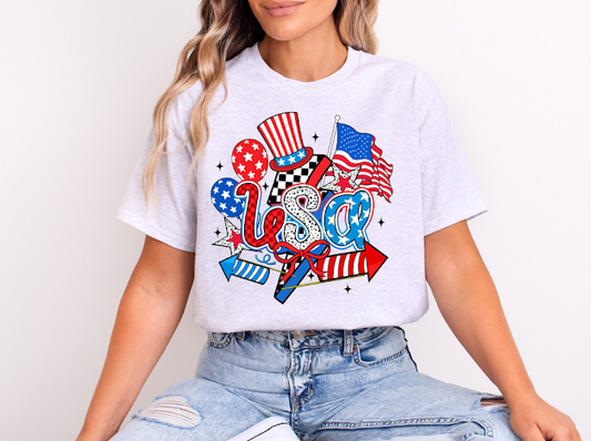Forth of July USA T-shirt | 50/50 Cotton Poly | UNISEX | T-shirt