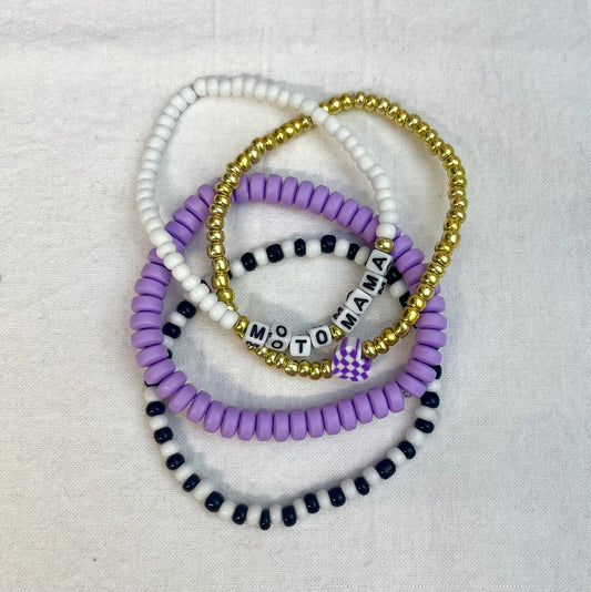 Moto Mom Bracelet Stack | Handmade | Beaded Bracelet