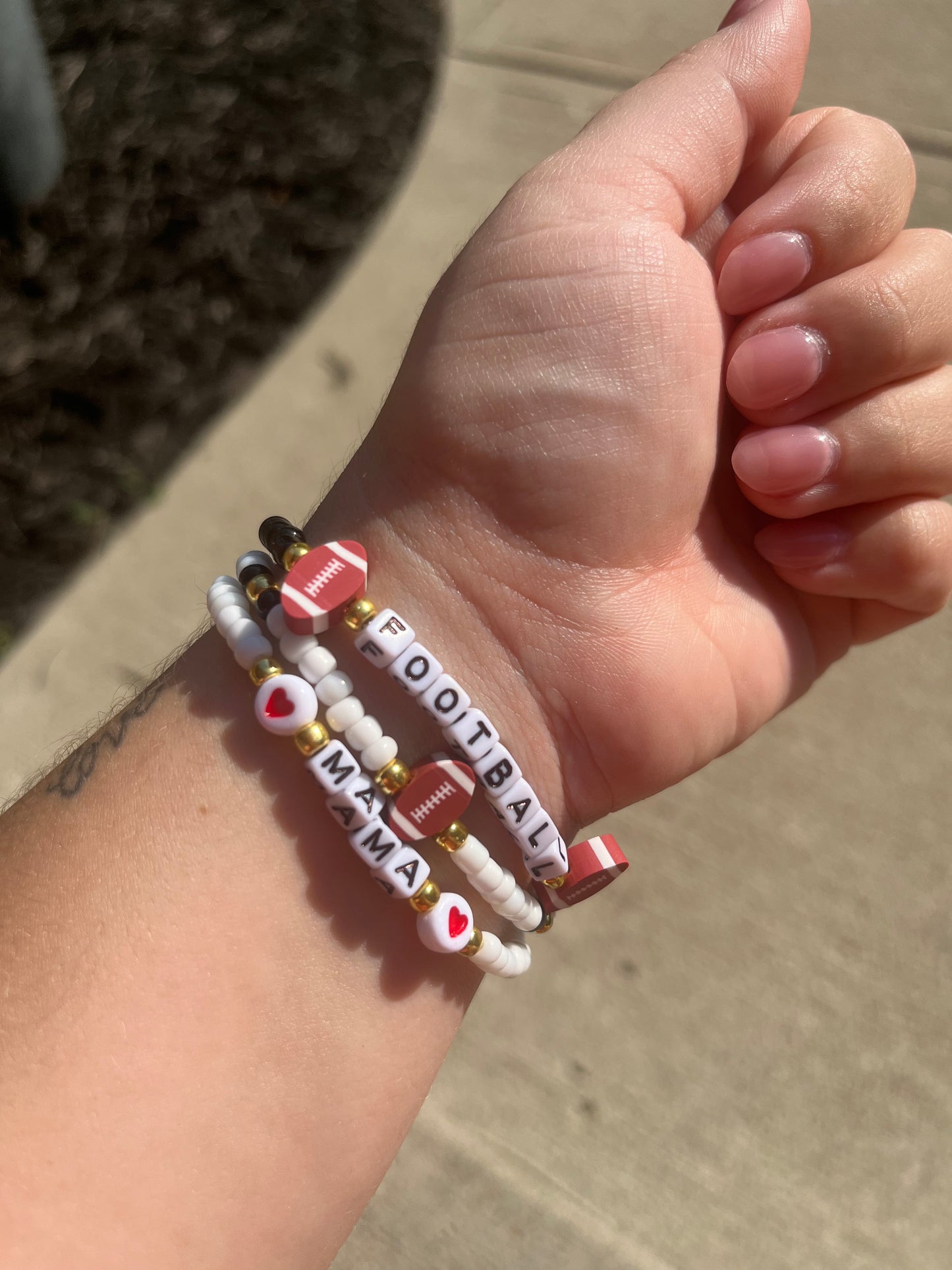 Football Mama | Handmade | Beaded Bracelet