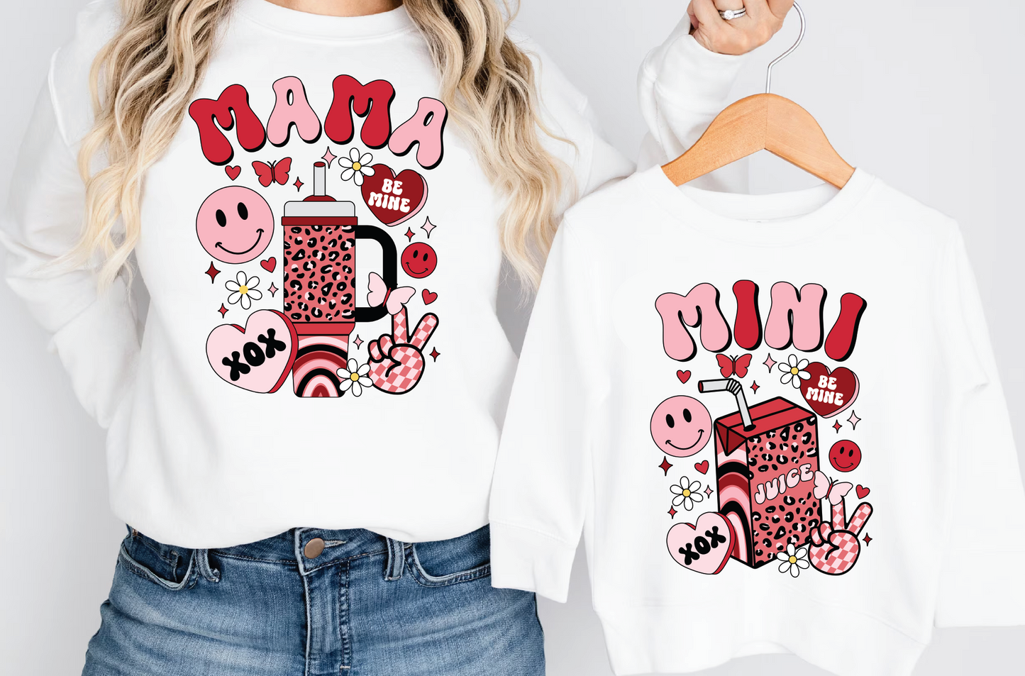 Mama Mini Valentine Retro | 50/50 Cotton Poly | UNISEX | Sweatshirt