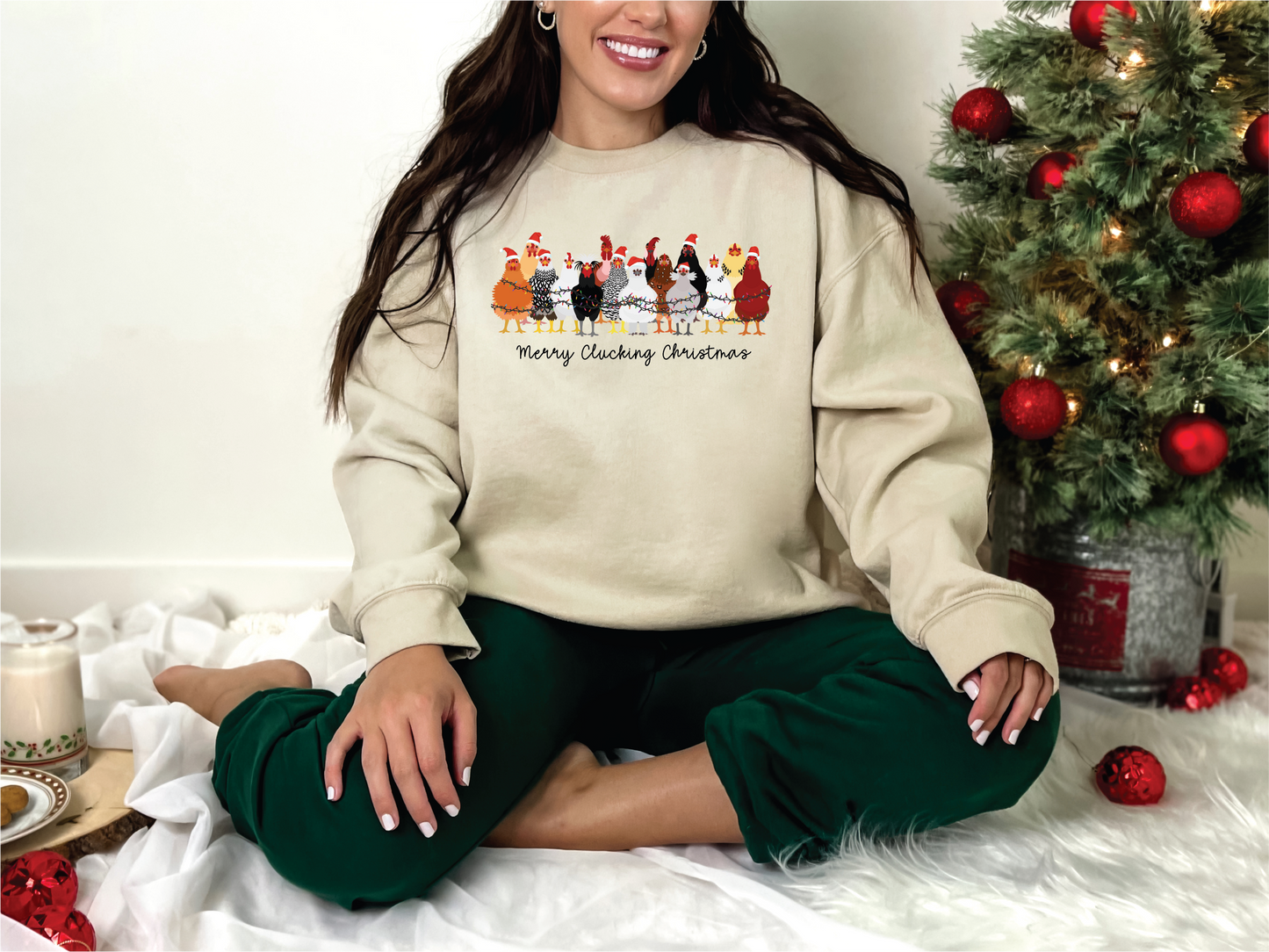 Merry Clucking Christmas | 50/50 Cotton Poly | UNISEX | Sweatshirt