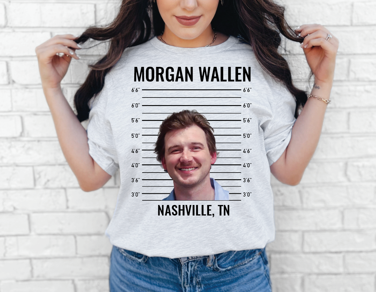 Morgan Wallen Mug Shot | 50/50 | Cotton Poly | Unisex | T-shirt