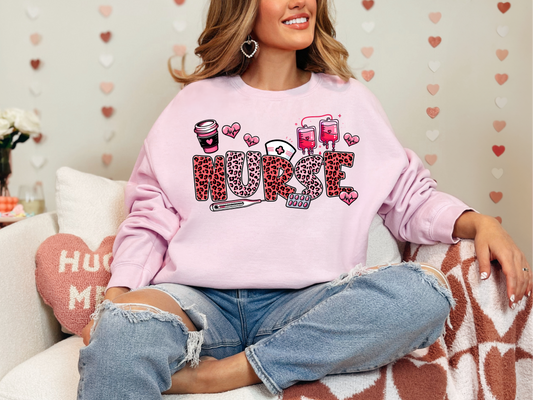 Nurse Valentines Day | 50/50 Cotton Poly | UNISEX | Sweatshirt