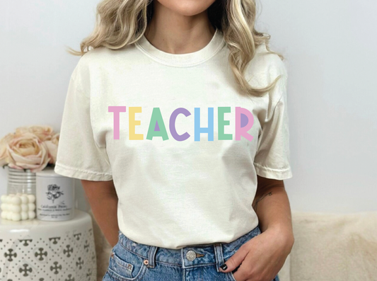 Teacher Pastel  | Comfort Color T-shirt | 100% Pre Shrunk Cotton | UNISEX