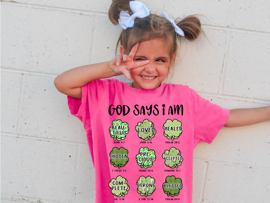 God Says I am St. Patty | 50/50 Cotton Poly | UNISEX | T-shirtGod Says I am