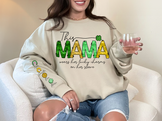 Mama Wears her Lucky Charms on her Sleeve | 50/50 Cotton Poly | UNISEX | Sweatshirt