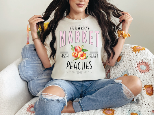 Farmers Market Fresh Peaches | 50/50 Cotton Poly | UNISEX | T-shirt