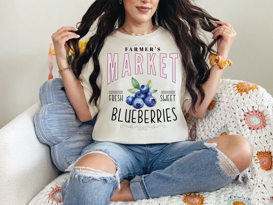 Farmers Market Blueberries | 50/50 Cotton Poly | UNISEX | T-shirt