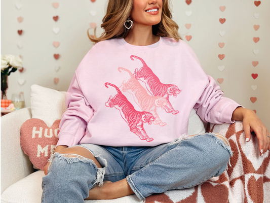 Pink Tigers | 50/50 Cotton Poly | UNISEX | Sweatshirt