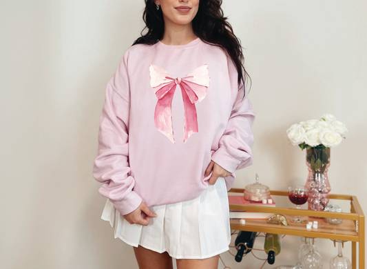 Pink Bow | 50/50 Cotton Poly | UNISEX | Sweatshirt