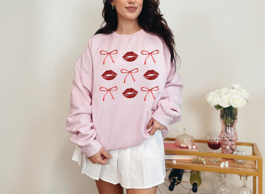 Bow and Lip Repeat | 50/50 Cotton Poly | UNISEX | Sweatshirt