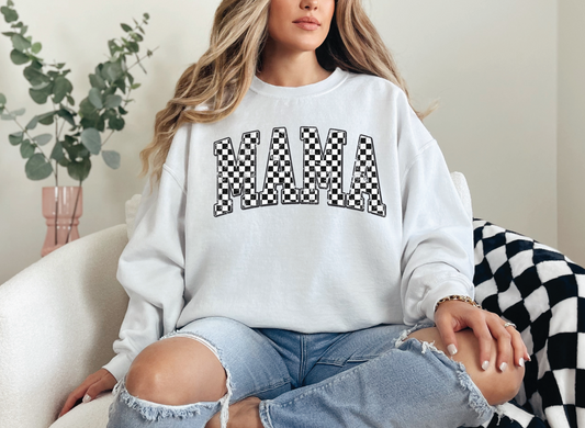 MAMA Checkered | 50/50 Cotton Poly | UNISEX | Sweatshirt