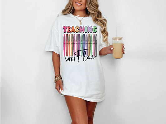 Teaching with Flair | 50/50 Cotton Poly | UNISEX | T-shirt