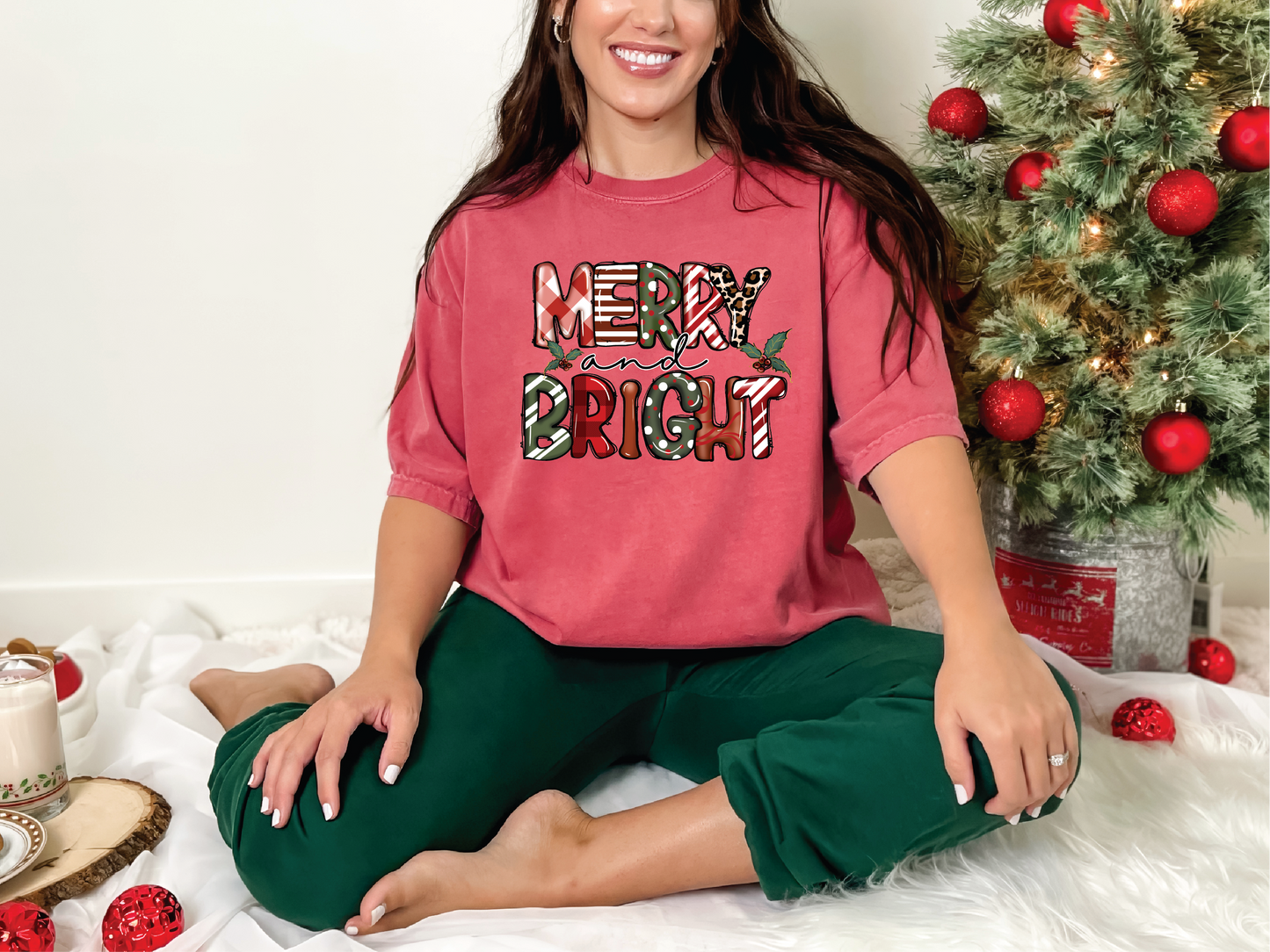 Merry and Bright  | 100% Cotton | UNISEX | T-shirt | Comfort Color