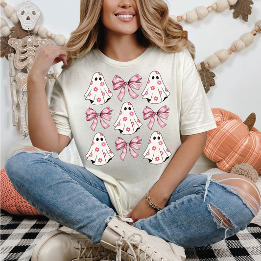 Pink Coquette Ghost | 50/50 Cotton Poly | UNISEX | T-shirt