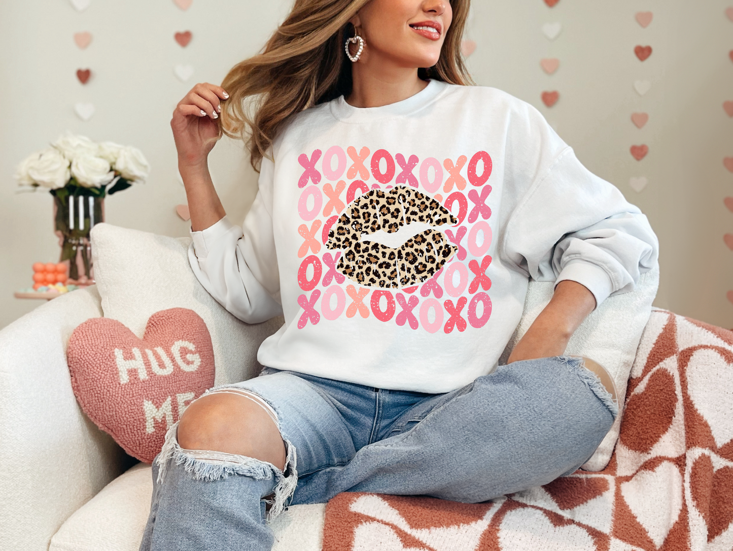 XOXO LEOPARD | 50/50 Cotton Poly | UNISEX | Sweatshirt