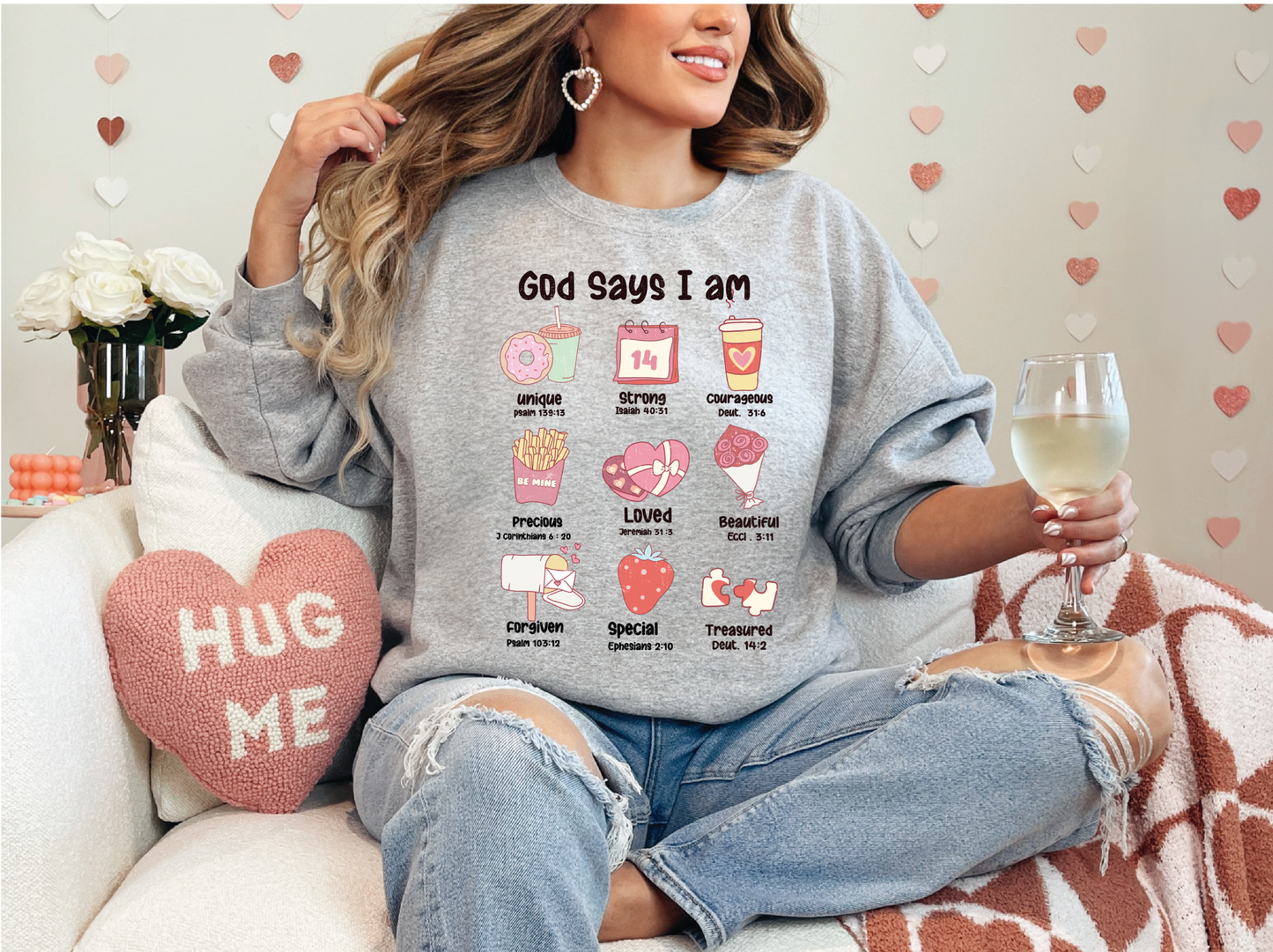 God Says I am | 50/50 Cotton Poly | UNISEX | Sweatshirt