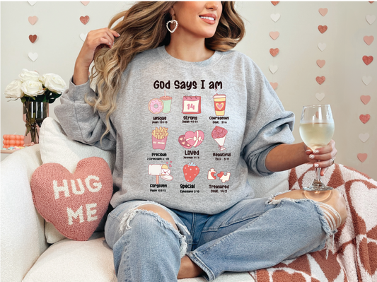 God Says I am | 50/50 Cotton Poly | UNISEX | Sweatshirt