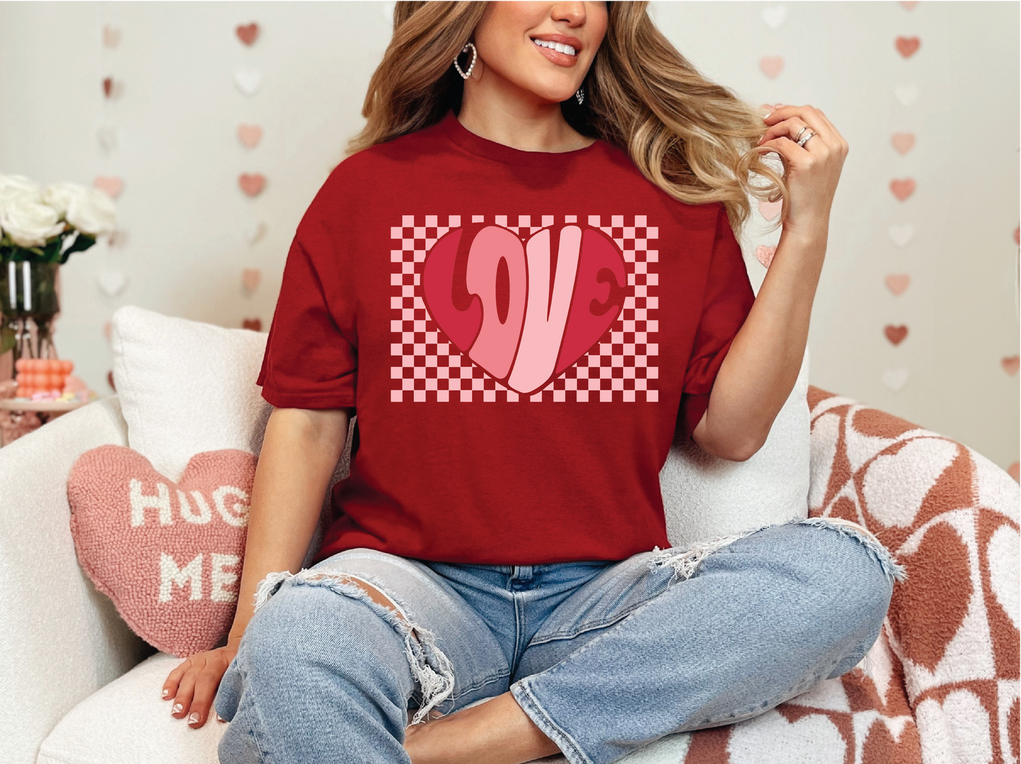 Love Checkered | 50/50 Cotton Poly | UNISEX | Sweatshirt