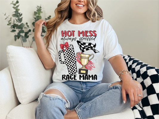 Mot Mess Race Mama | 50/50 Cotton Poly | UNISEX | T-shirt